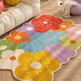 Popxstar Bedroom Home Carpet Large Area Colorful Living Room Flower Thickened Decoration Rug коврик Kidsroom Maison Tapis 양탄자 Pink Decor