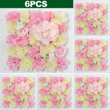 Popxstar 6PCS Artificial Flowers Rose Wall Panel 3D Flower Backdrop for Home Salon Wedding Party  Bridal Shower indoor Outdoor Decoration