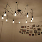 Popxstar 3/6/8/10 Heads DIY Art Spider Chandelier Hanging Lamps Vintage Industrial Ceiling Pendant Light Home Suspension Decor