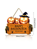 Popxstar Happy Halloween Wooden Sign, Pumpkin With Hat Wooden Sign, Suitable For Home, Wall, Room,Cafe, Shop, Party, Holiday Decoration