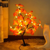 Popxstar 24 LED Fairy Flower Tree Table Lamps Maple Leaf Lamp Rose Night Light USB Operated Gifts for Wedding Party Hallowmas Decoration