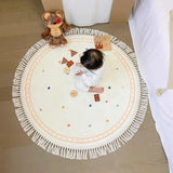 Popxstar Cute Round Rectangular Living Room Carpets Spot Pattern Bedroom Carpet White Tassel Children's Room Rugs Non-slip Study Rug 양탄자