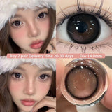 Popxstar 1Pair Myopia Colour Contacts Lenses Circular Natural Gray Blue Eye Lenses Beauty Pupil Black Eyes