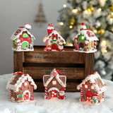 Popxstar Christmas Theme LED Pendant Snowman Gingerbread Santa Claus Light House Soft Pottery Hanging Tree Home New Year Party Decoration