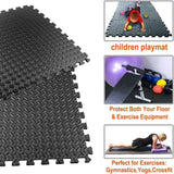 Popxstar 16PCS 30*30cm Sports Gym Mat Protection EVA Leaf Grain Floor Mats Yoga Fitness Non-Slip Splicing Rugs Thicken Shock Room Workout