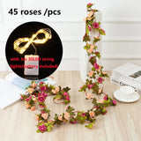 Popxstar spring decor 2.5m Artificial Flowers Rose Vine DIY Fake Plants Flower Spring Autumn Garden Arch Christmas Rattan Wedding Home Room Decoration