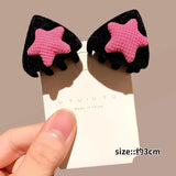 Popxstar 2pcs Velvet Heart Hair Side Clips Claw Hairpin Sweet Bangs Barrettes Women Girls Hair Styling Headwear Hair Accessories Ornement