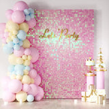 Popxstar 12/24/30PCS Shimmer Wall Backdrops Square Sequin Wall Panel Backdrops Party Backdrops for Wedding Anniversary Birthday Decor