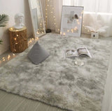 Popxstar Silk hair tie-dye carpet plush living room bedroom bed blanket cushion cushion home