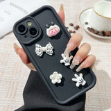 Popxstar Korean Cute Cartoon 3D Coffee Bear Phone Case For iPhone 11 Case iPhone 13 12 14 16 15 Pro Max XR XS 7 8 Plus SE 2020 Soft Cover