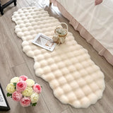 Popxstar Oval Plush Carpet Soft Imitation Rabbit Fur Mat For Children's Bedside Rug Warm Winter Sofa Chair Cushion Living Room Home Decor