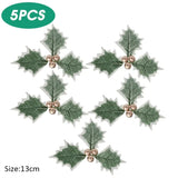 Popxstar 2M Christmas Garland with Light Artificial Red Berry Holly Leaves Ivy Vine Rattan Wreath for Christmas Tree Ornament Home Decors