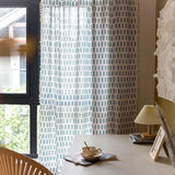 Popxstar Leaves Semi Sheer Curtains with Tassels, 55% Linen 45% Cotton Window Curtains, Green Leaf Curtain, Living Room Decors