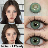 Popxstar 1pair Colored Contacts Lenses Natural Brown Eyes Contacts Lenses Yearly Fashion Green Lenses Gray Pupilentes Lense