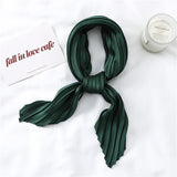 Popxstar Solid Crinkle Hair Scarf Women Silk Feeling Neck Tie Shawl Wraps Female Headbands Foulard Wrsit Echarpe Bandana Accessores