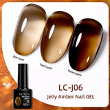 Popxstar 7ML Translucent Jelly Amber Gel Nail Polish Nude Color Semi Permanent Soak Off UV Nail Arts Manicure DIY Varnish Design