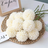 Popxstar spring decor 5pcs Artificial Dandelion Flowers, Fake Hydrangea Bridal Wedding Bouquet, Home Garden Party Wedding Decor, Winter Christmas Home