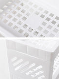 Popxstar 1PC PP Desktop Double Layer Storage Rack Rectangular White Organizing Student Desk Office Cosmetics Stationery
