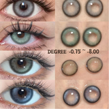 Popxstar Korean Lenses Colored Contact Lenses with Degree Myopia Lenses Blue Eye Lens Graduated Contact Lenses