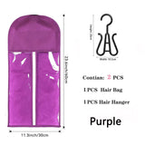 Popxstar Wig Storage Bag Extra Long Hair Extension Storage Bag With Hanger For Wigs Hair Extensions Hairpiece Wig Bag With Wig Hanger