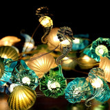 Popxstar 2m 20LED Seashell Starfish String Lights Ocean Theme Party Fairy Light Mermaid Birthday Party Decorations Girl Baby Shower favor