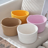 Popxstar Handmade Woven Cotton Rope Storage Basket Cosmetics Jewelry Desktop Storaging Keys Snacks Box Sundries Organizer