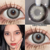 Popxstar 1Pair Green Colour Contacts Lenses Natural Blue Gray Eye Myopia Lenses Beauty Pupil Brown Lenses Makeup