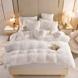 Popxstar Luxury Autumn Winter Warm Pink Bedding Set Plush Kawaii Mink Velvet Queen Duvet Cover Set with Sheets Single Double Bedding Sets