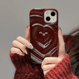 Popxstar INS Glossy Love Heart Phone Case For iPhone 15 14 Pro Max 13 12 11 Pro Max Cute Fashion Soft Silicone Bumper Shockproof Cover