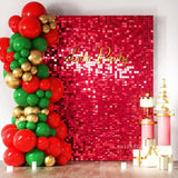 Popxstar 12/24/30PCS Shimmer Wall Backdrops Square Sequin Wall Panel Backdrops Party Backdrops for Wedding Anniversary Birthday Decor