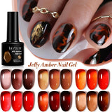 Popxstar 7ML Jelly Amber Gel Nail Polish Nail Art Dark Bloom Leopard Pattern Nail Gel Semi Permanent UV Gel Polish Varnishes