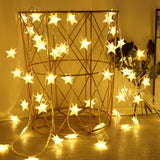 Popxstar shop party pieces LED String Lights Outdoor Star Chain Lights Garland Lights Bulb Fairy Lights Party Home Wedding Garden Christmas Decor