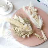 Popxstar tablescape ideas Artificial Plant Dried Pampas Grass Palm Fan Leaves Bouquet Boho Home Decor Dry Flower Eucalyptus Leaf Wedding Table Vase Decor