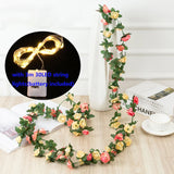 Popxstar spring decor 2.5m Artificial Flowers Rose Vine DIY Fake Plants Flower Spring Autumn Garden Arch Christmas Rattan Wedding Home Room Decoration