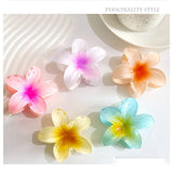 Popxstar Gradient Large Flower Acrylic Hair Clip For Women Sweet Hair Claws Crab Clamp Barrettes Hawaiian Headwear Accessories