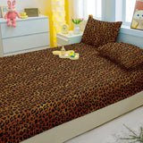 Popxstar Simple Modern Leopard Print Printed Matte Fitted Sheet, Bedroom Printed Bed Cover, Bedding (Excluding Pillowcases)