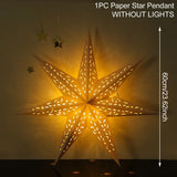 Popxstar 30-75cm Hollow Star Hanging Pendant Eid Mubarak Christmas Ramadan Decoration Islamic Muslim Party Decor Ramadan Kareem Gift