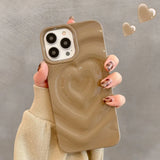 Popxstar INS Glossy Love Heart Phone Case For iPhone 15 14 Pro Max 13 12 11 Pro Max Cute Fashion Soft Silicone Bumper Shockproof Cover