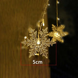 Popxstar LED Garland Holiday Snowflakes String Fairy Light New Year Ornaments Christmas Tree Decorations for Home Party Noel Navidad 2024