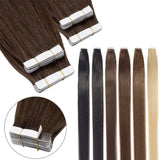 26 Inches Tape In Hair Extensions 100% Human Hair Adhesive Replaceable Seamless Skin Weft Tape 20/40pcs Straight Hair For Women