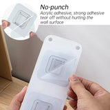 Popxstar Double Sided Adhesive Wall Hooks Transparent Strong Wall Storage Hook Invisible Traceless Snap Hook Kitchen Storage Holder