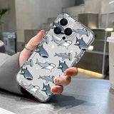 Popxstar Soft Clear Phone Case For iPhone 16 15 14 13 12 11 Pro Max XS X XR 7 8 Plus SE2020 Summer Ocean Animals Shark Dolphin Fish Cover