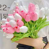 Popxstar spring decor 1/5Pcs Artificial Flowers PU Tulips Flower Bride Holding Bouquet Nordic Home Bedroom Office Party Wedding Decoration Fake Floral