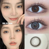 Popxstar 2PCS Color Contact Lenses with Myopia Degree -0.00 to-8.00 Gray Eye  Korea Lens Makeup Beauty Pupils