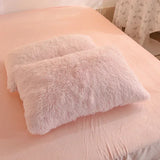 Popxstar Luxury Autumn Winter Warm Pink Bedding Set Plush Kawaii Mink Velvet Queen Duvet Cover Set with Sheets Single Double Bedding Sets