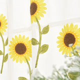 Popxstar Sunflower Half Curtains Decorative Polyester Living Room Drape Valance Balcony Drapes Screening Home Decoration 0.8x0.5m