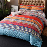 Popxstar Boho Pattern Duvet Cover Set Soft Microfiber Duvet Cover with Zipper Closure & Corner Ties