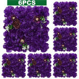 Popxstar 6PCS Artificial Flowers Roses Wall Panel 3D Flower Backdrop for Wall Party Wedding Bridal Shower Outdoor Decoration