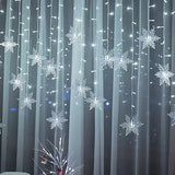 Popxstar LED Garland Holiday Snowflakes String Fairy Light New Year Ornaments Christmas Tree Decorations for Home Party Noel Navidad 2024