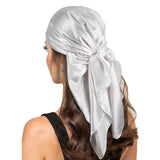 Popxstar 90*90cm Solid Color Satin Square Head Scarf Fashion Square Head Wrap Shawl Scarves Ladies Foulard Hijab Neckerchief Bandana
